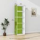HOMLUX 5-Tier Reversible Bookshelf with Decorative Open Shelves in White and Green, , large