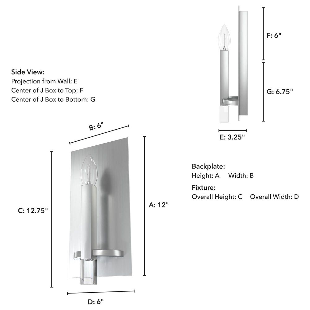 Hunter Sunjai 1-Light Wall Sconce in Brushed Nickel, , large