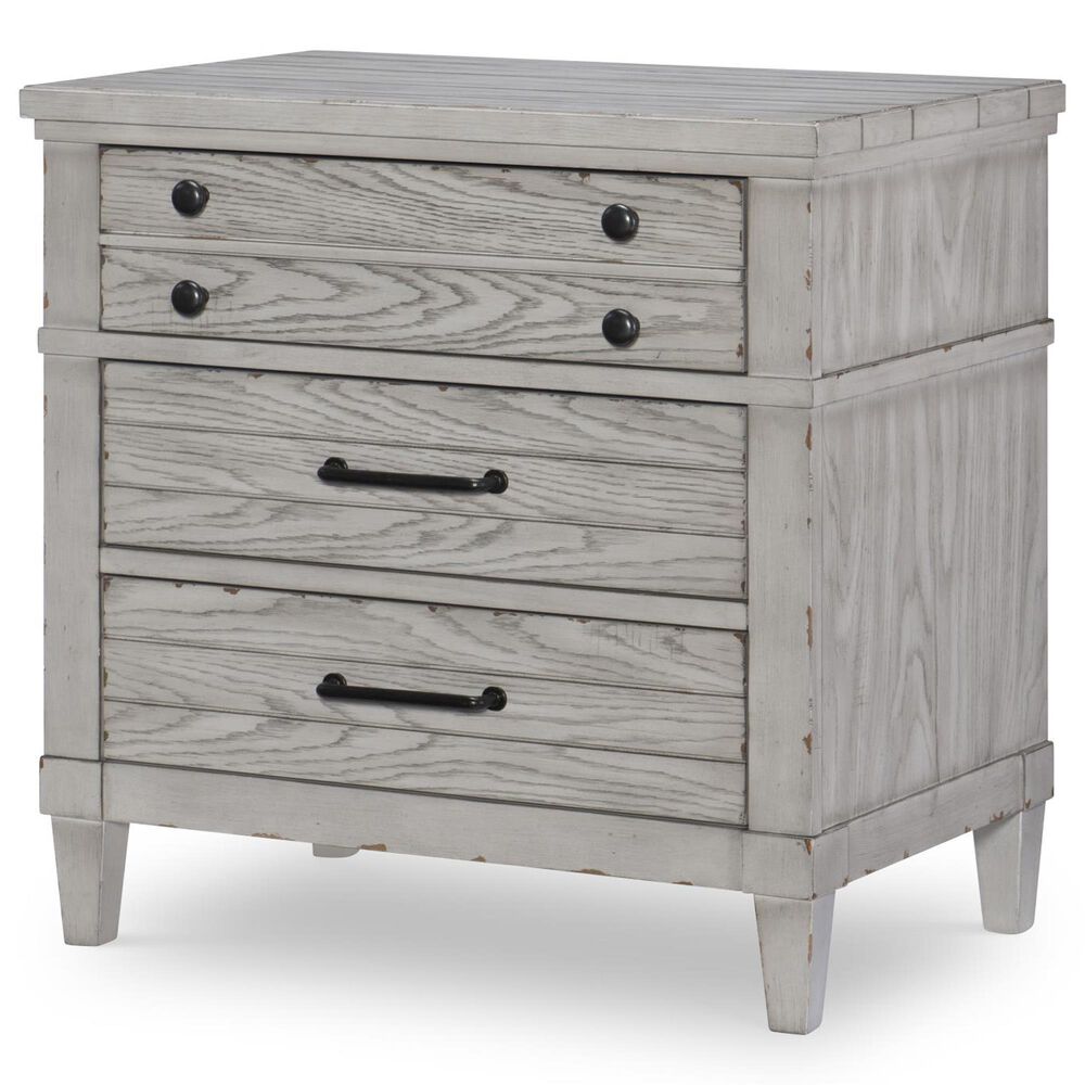 Legacy Classic Belhaven 4-Piece Queen Upholstered Panel Bedroom Set in Weathered Plank, , large