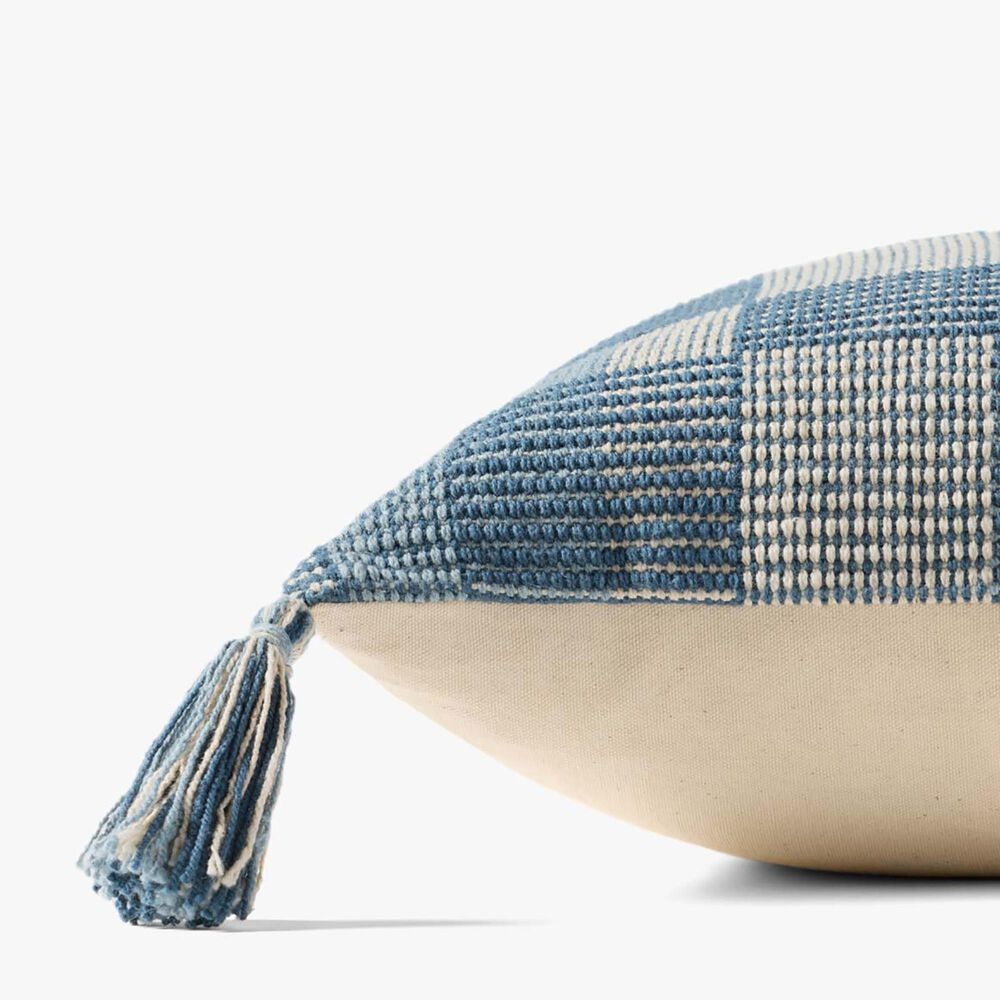 Loloi 20&quot; Square Throw Pillow in Blue and Beige, , large