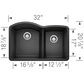 Blanco Diamond 32" 1-3/4 Double Bowl Kitchen Sink in Anthracite, , large