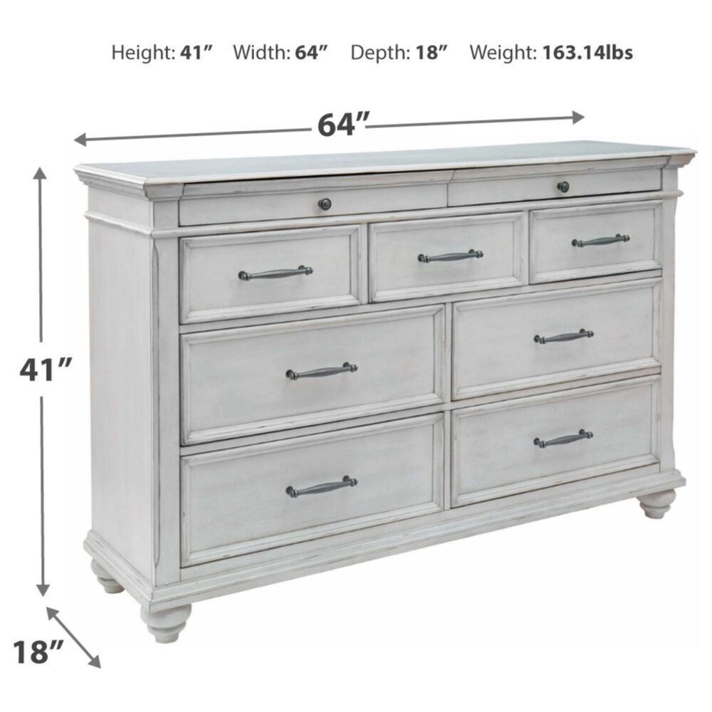 Ashley Kanwyn 5-Piece Queen Storage Bedroom Set in Whitewash, , large