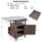 HOMLUX 40.5" Outdoor Kitchen Island with One Drawer in Brown and Stainless Steel, , large