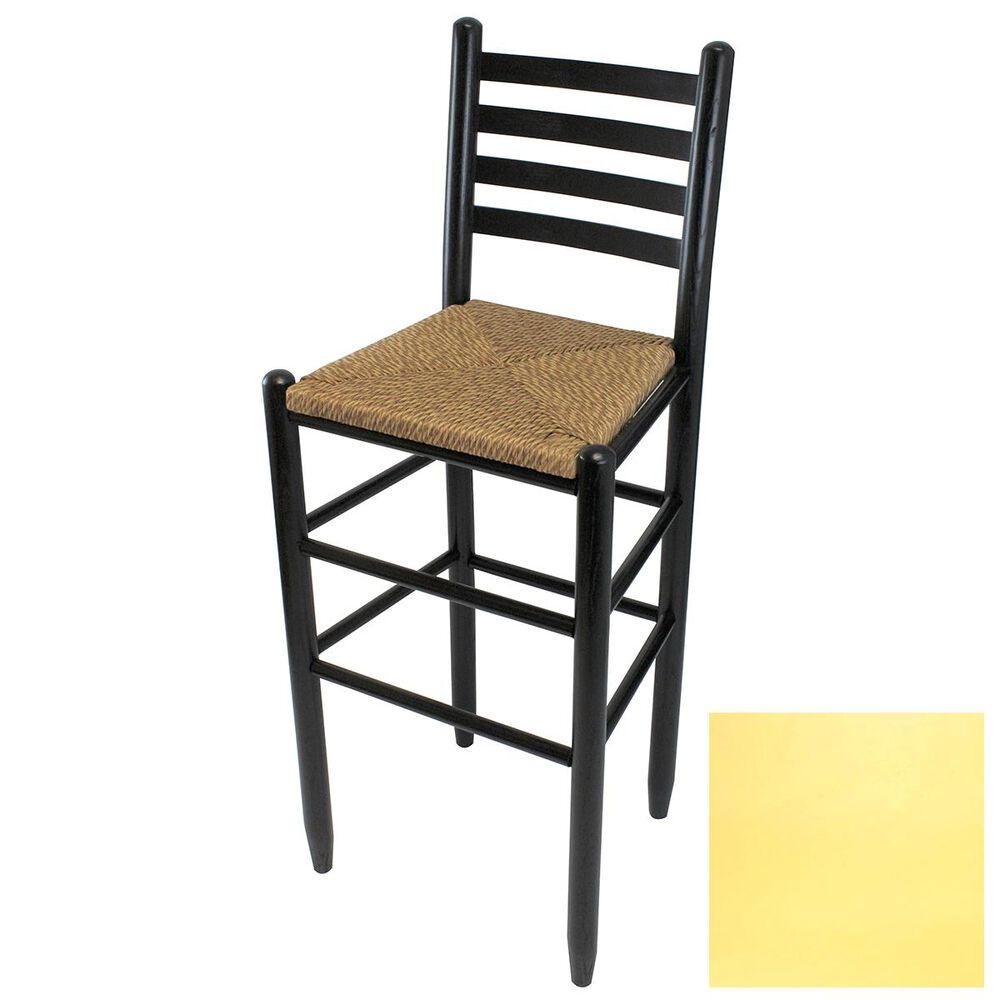 Lakeside Asheville Ladderback Barstool in Coastal Yellow, , large