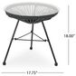 Hearth and Haven Nusa Round Patio Side Table in Black and Clear, , large