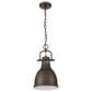 Golden Lighting Duncan 1-Light Small Pendant with Chain in Rubbed Bronze, , large