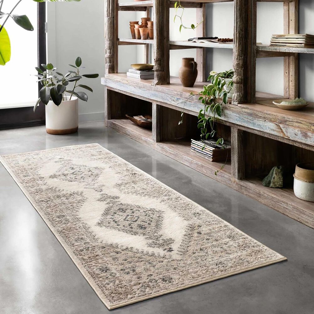 Loloi II Teagan TEA-02 2&#39;8&quot; x 13&#39; Oatmeal and Ivory Runner, , large