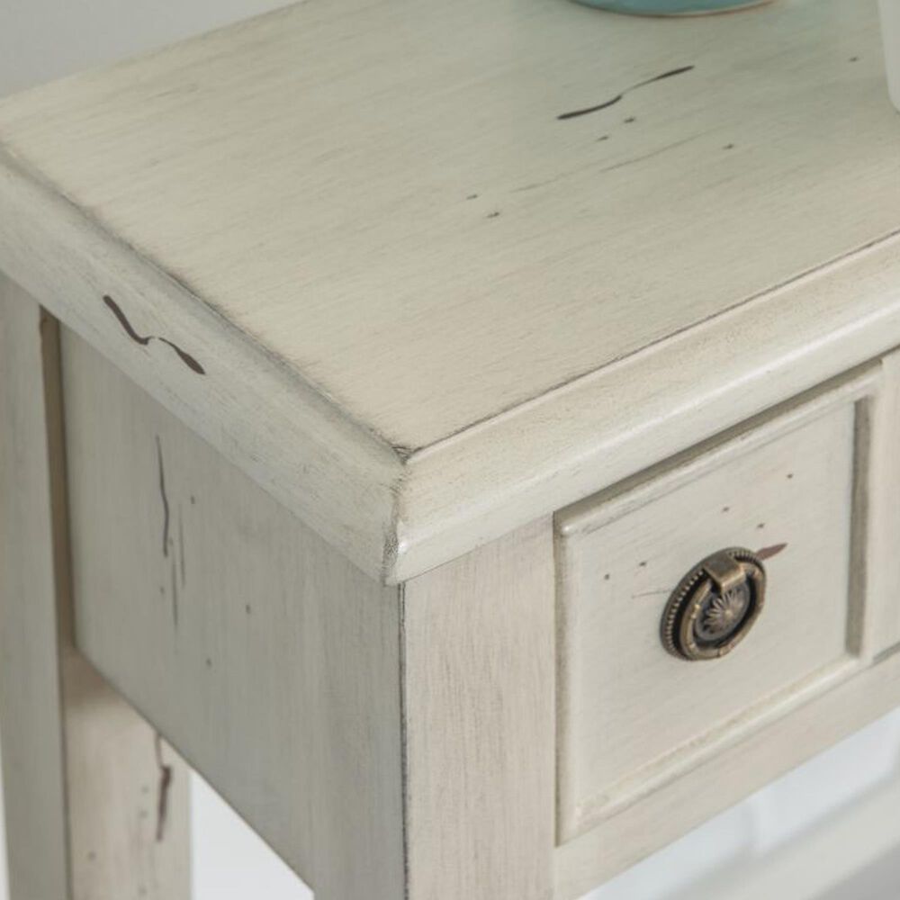 Linden Boulevard Sadie Long Console Table in Distressed Cream, , large