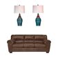 Ashley Sofa and Pair of Lamps, , large