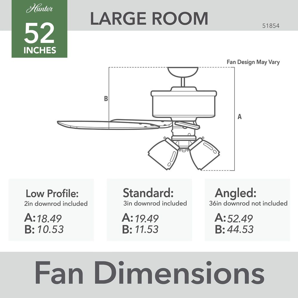 Hunter Hartland 52&quot; Clear Seeded Ceiling Fan with LED Lights in Noble Bronze, , large
