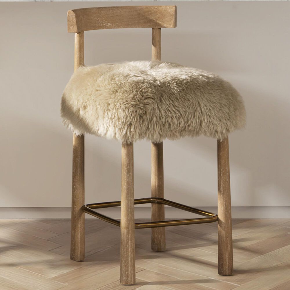 Jennifer Taylor Home Arden 27.5" Bar Stool with Natural Blonde Cushion in Natural, , large