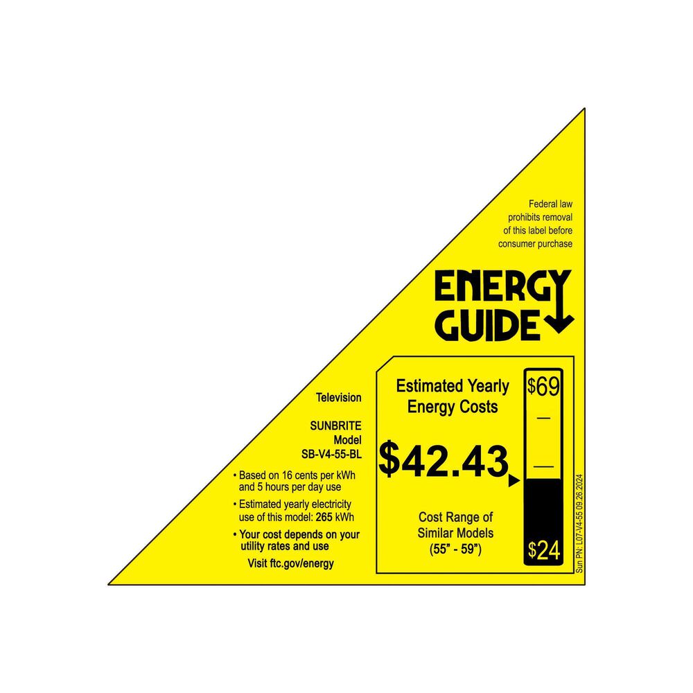 Sunbrite 55" Veranda 4 Series - Smart Outdoor TV - Full Shade - 4K UHD HDR, , large
