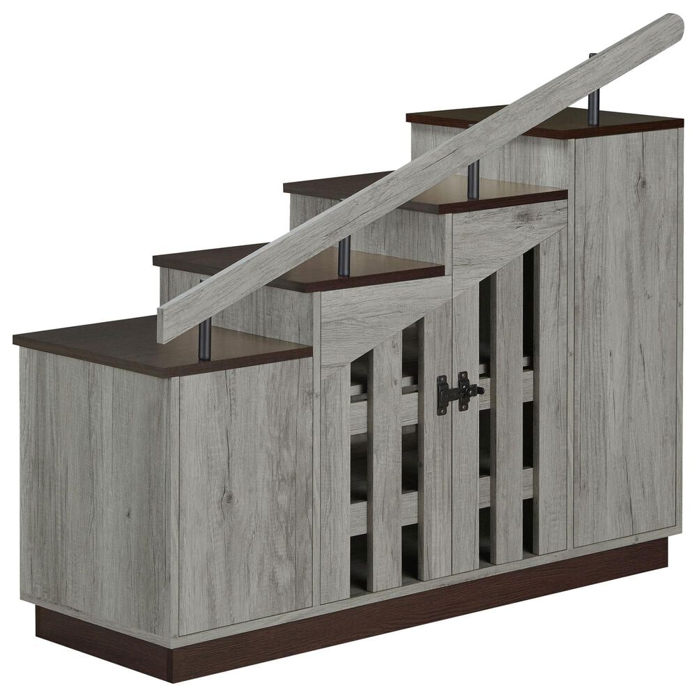 Furniture of America Lewis Shoe Storage Cabinet in Vintage Grey, , large