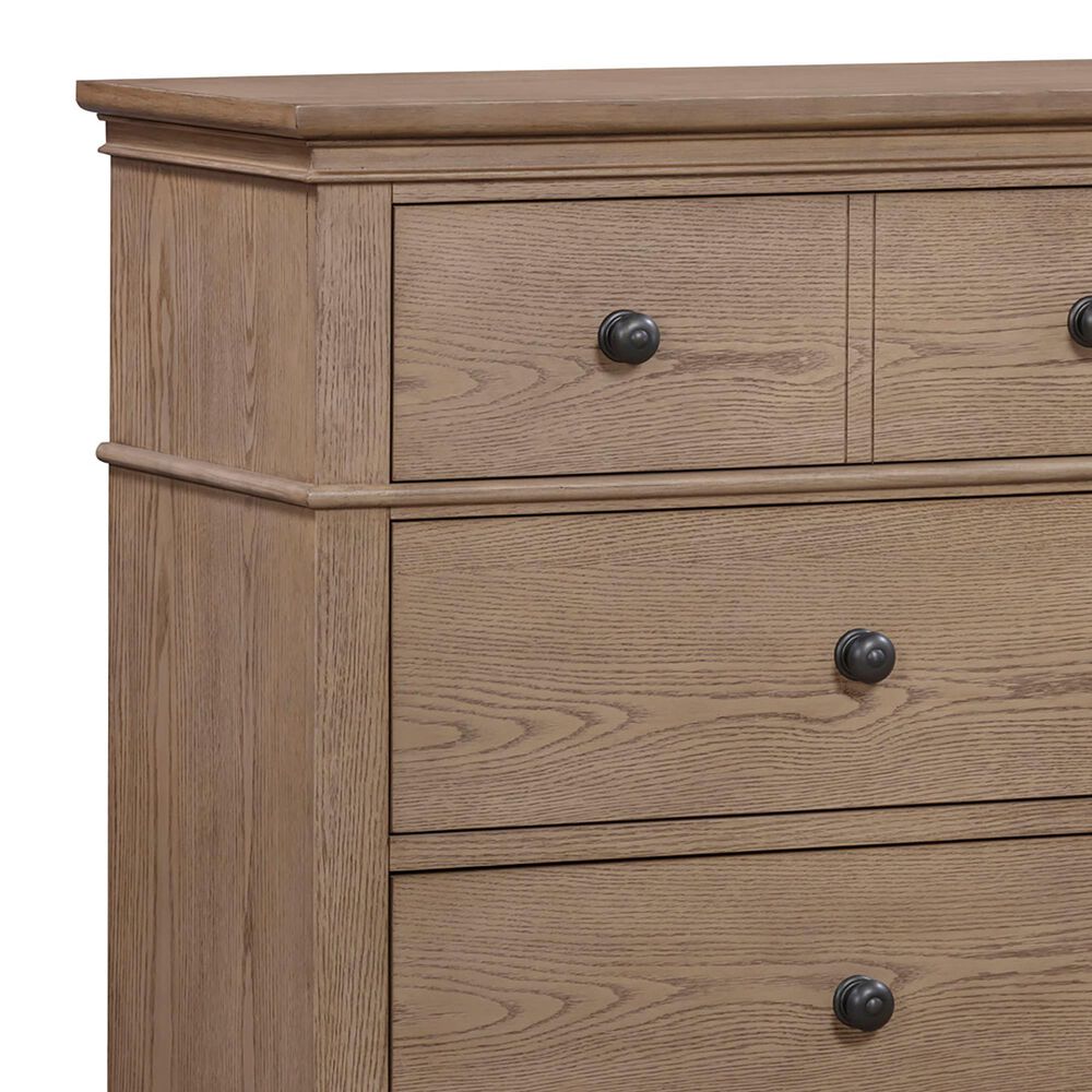 Riva Ridge Oxford 3-Piece Queen Sleigh Bedroom Set in Tan with USB Ports, , large