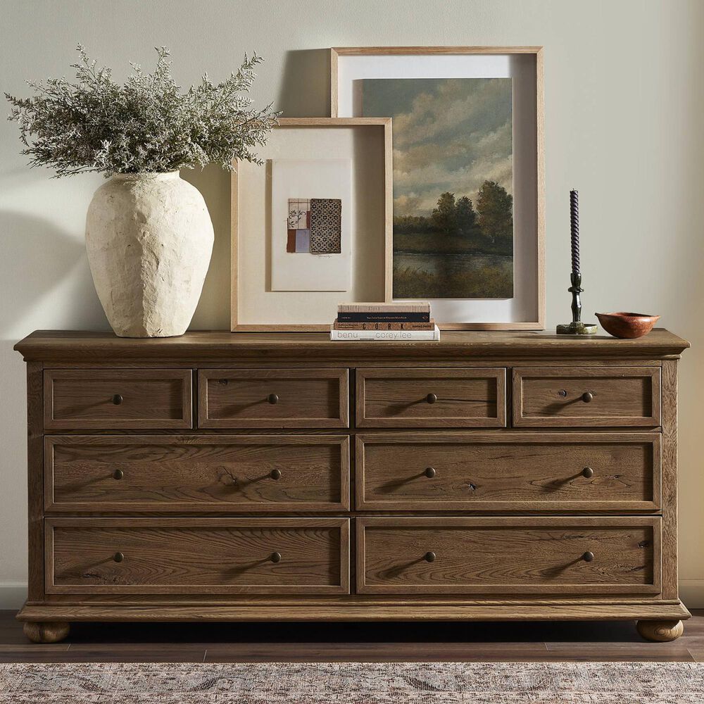 Four Hands Geoffrey 8-Drawer Dresser in Worn Oak, , large