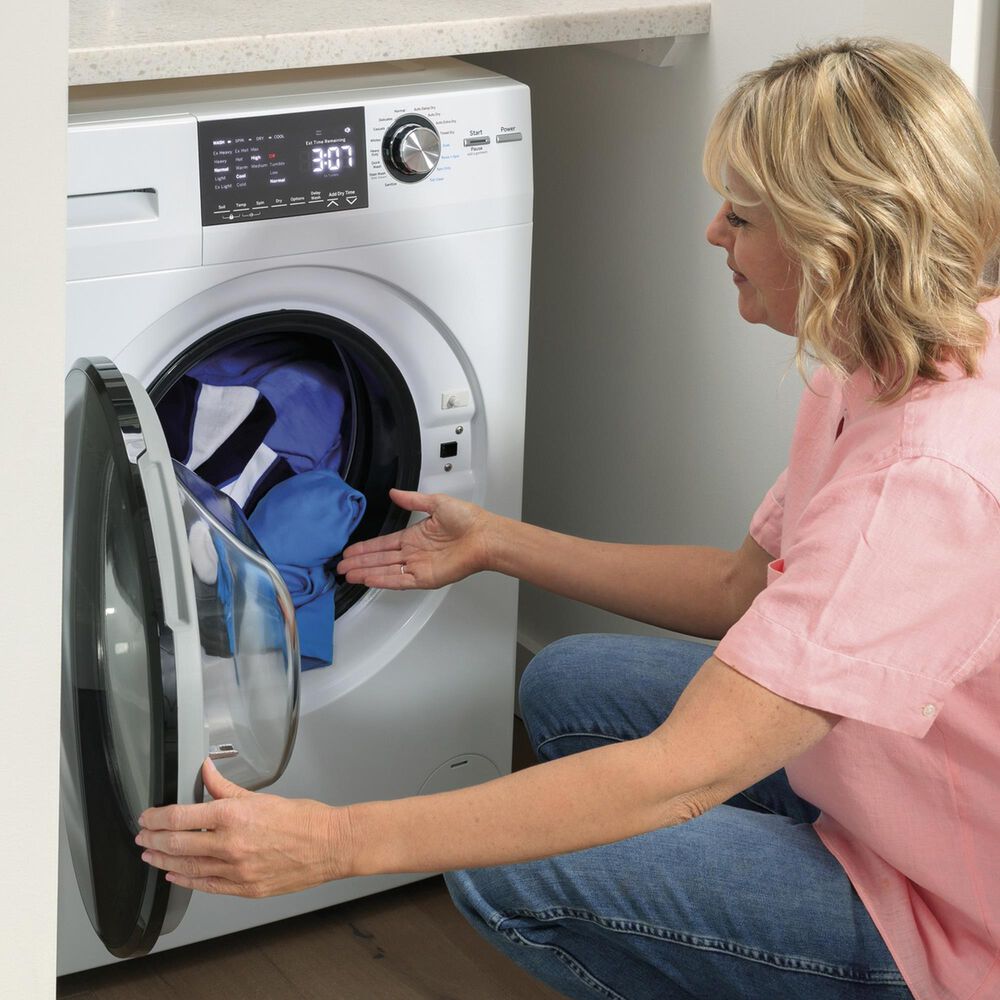 GE Appliances 24&quot; Front Load Washer/Condenser Dryer Combo in White, , large