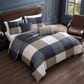 Bebejan 5-Piece King Checkered Comforter Set in Navy and Tan, , large