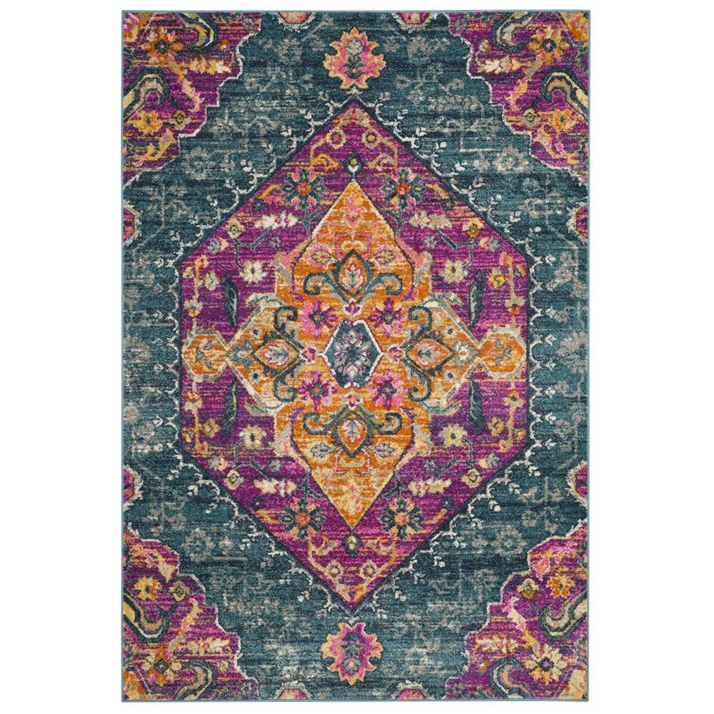 Safavieh Madison MAD119C-5 5&#39;1&quot; x 7&#39;6&quot; Blue/Fuchsia Area Rug, , large
