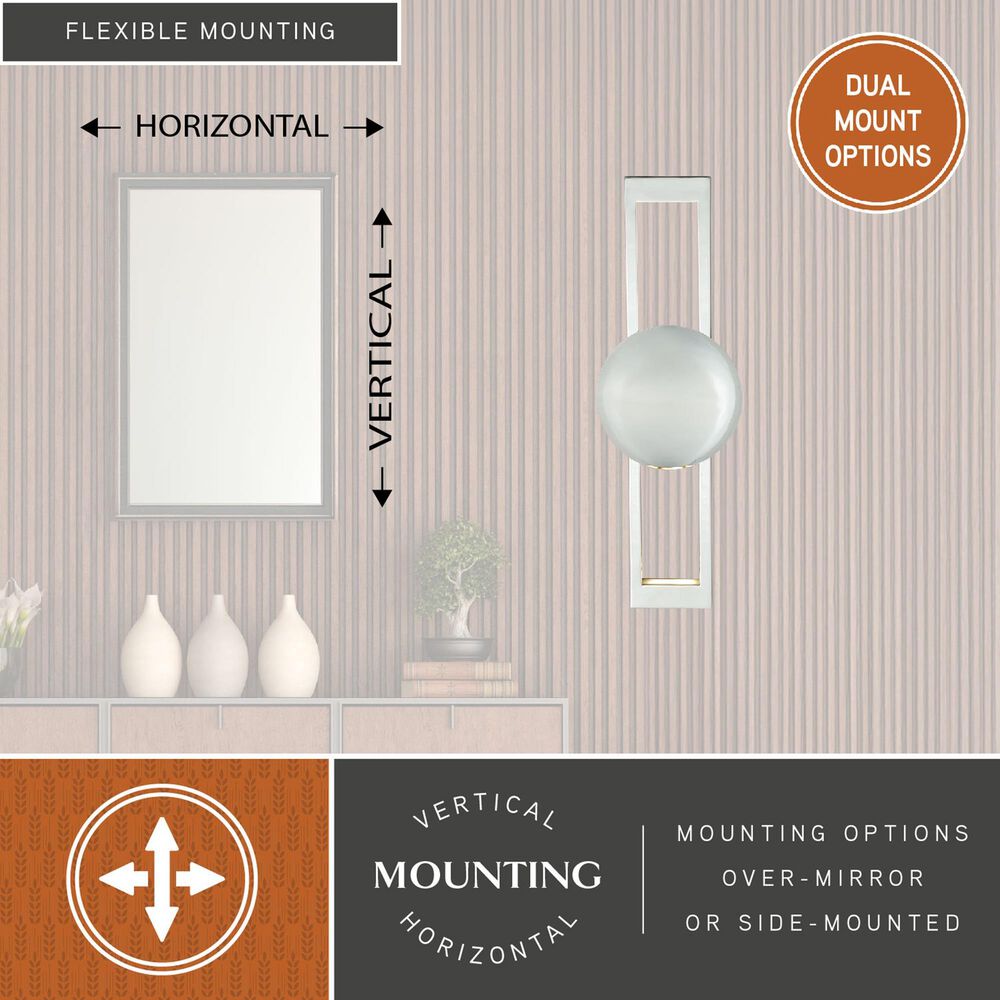 Vaxcel Aline 1-Light Wall Sconce in Polished Nickel, , large