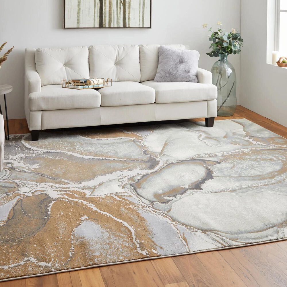 Feizy Clio 3&#39;10&quot; x 6&#39; Tan and Multicolor Area Rug, , large