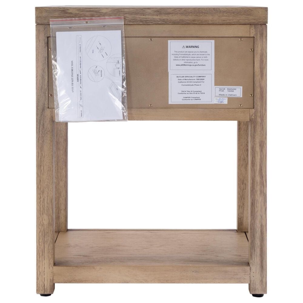 Butler Specialty Company Nora 1-Drawer 21" Nightstand in Light Oak, , large