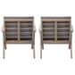 Hearth and Haven Outdoor Acacia Wood Chairs with Open Slatted Backrest and Water-Resistant Cushions in Dark Gray (Set of 2), , large