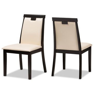 Baxton Studio Evelyn Side Chair in Dark Brown (Set of 2), , large