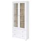 Coaster Hawthorne 4-Shelf Glass Door Tall Cabinet in White, , large