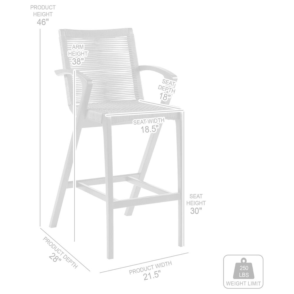 Armen Living Nabila Patio Bar Stool in Charcoal, , large
