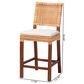 Baxton Studio Lesia Counter Stool with White Cushion in Walnut Brown, , large