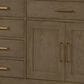 Lexora Home Abbey 84" Double Bathroom Vanity in Grey Oak with 2 cm White Cultured Marble Top and Rectangular Sinks, , large