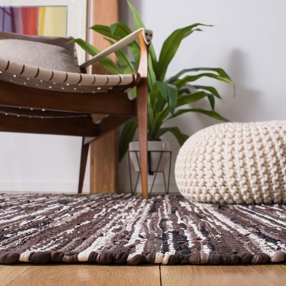 Safavieh Montauk 6&#39; Square Brown and Ivory Area Rug, , large