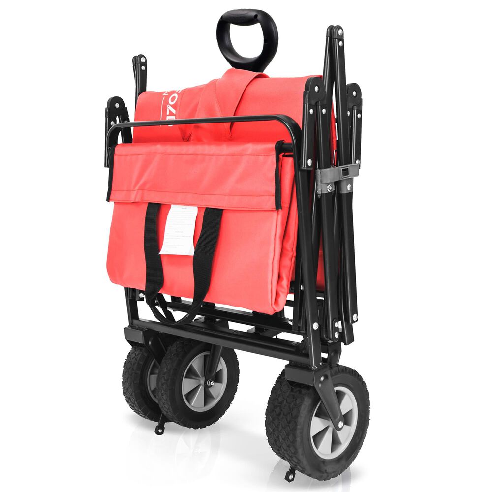 Wonderfold Utility Folding Wagon with Stand in Red, , large