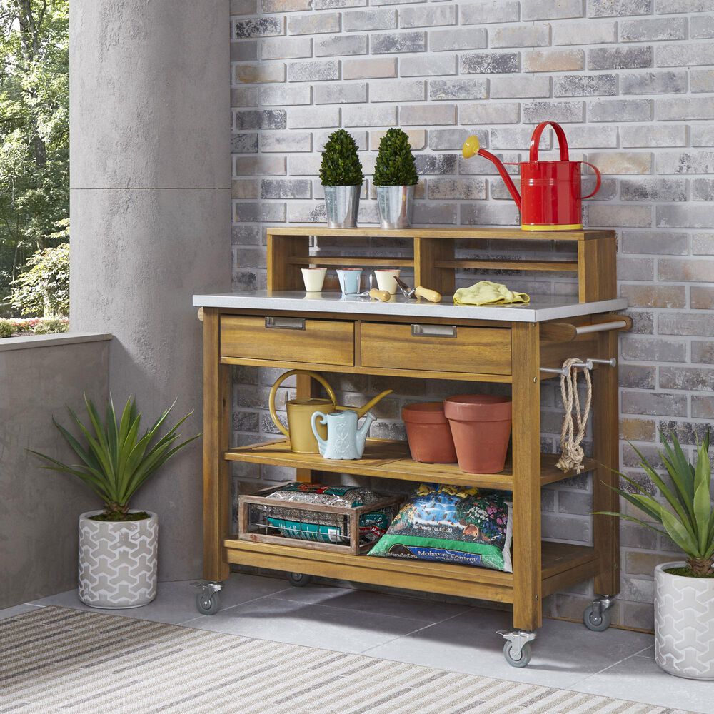 Homestyles Maho Potting Bench in Brown, , large
