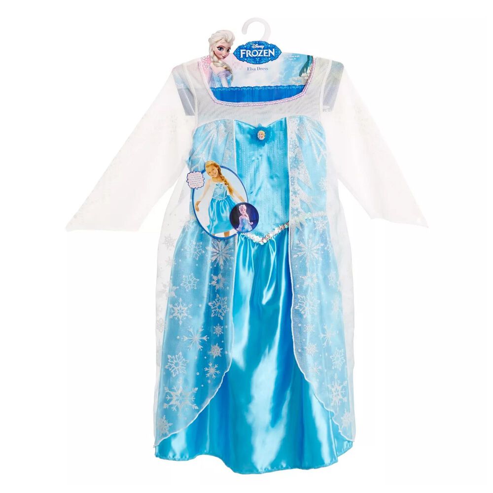Disney Princess Frozen Dress Elsas Blue Dress, , large