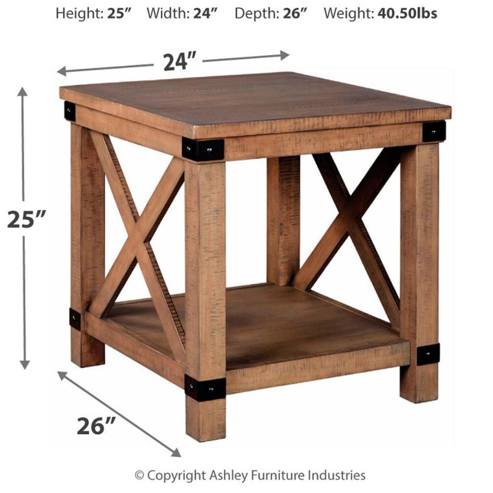Ashley Aldwin Rectangular End Table in Weathered Gray Brown, , large