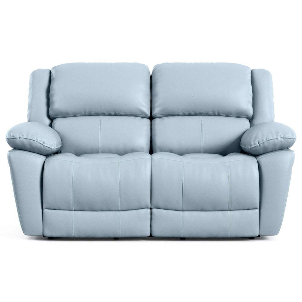 Furniture of America Glarus Manual Reclining Loveseat in Powder Blue, , large