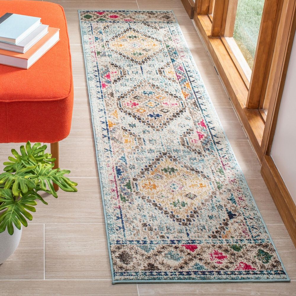 Safavieh Madison MAD418K 2&#39;2&quot; x 6&#39; Blue and Yellow Runner, , large