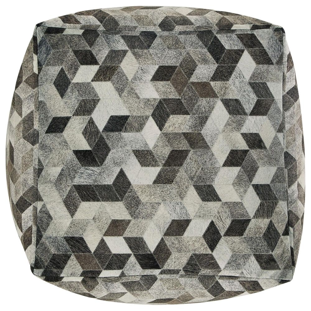 Ashley Albermarle Pouf in Gray and Brown, , large