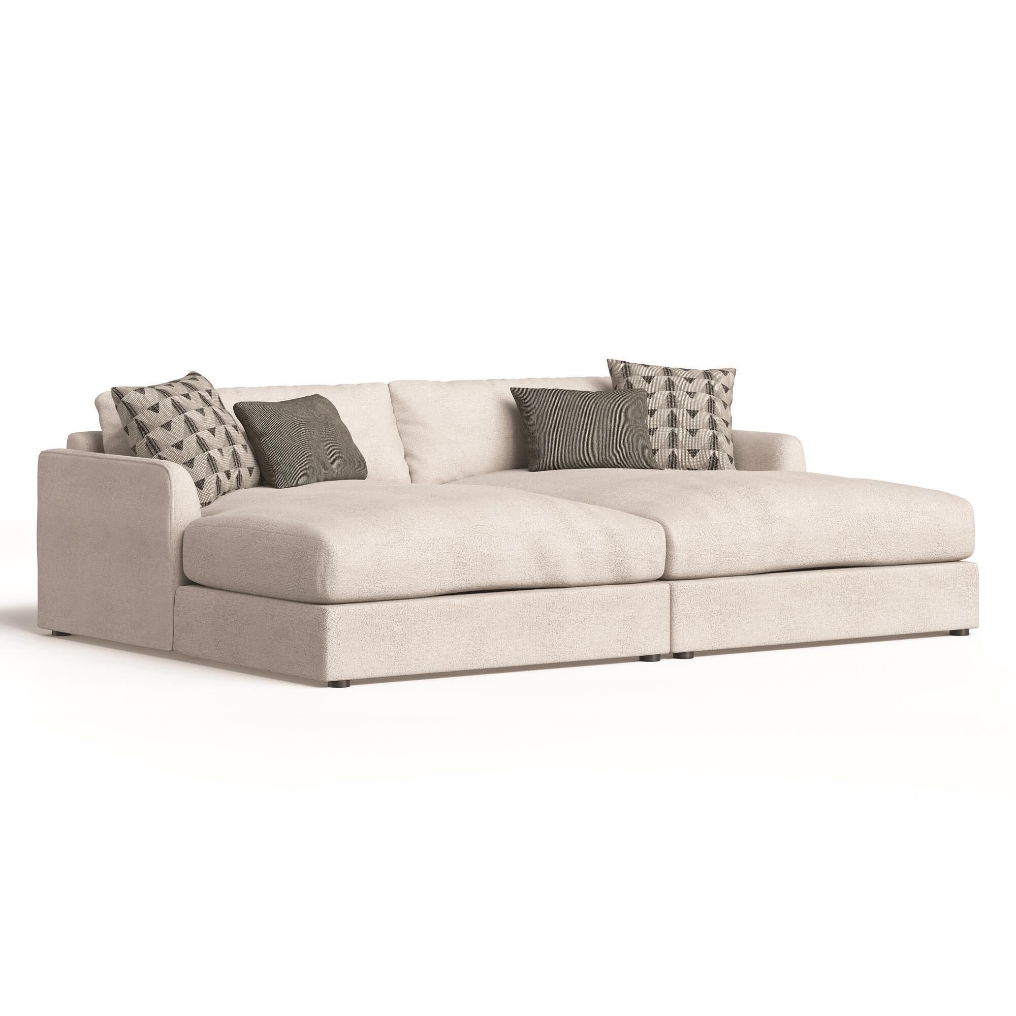 Jonathan Louis Leon 2 Piece Cuddler Sectional in Farina Oatmeal NFM