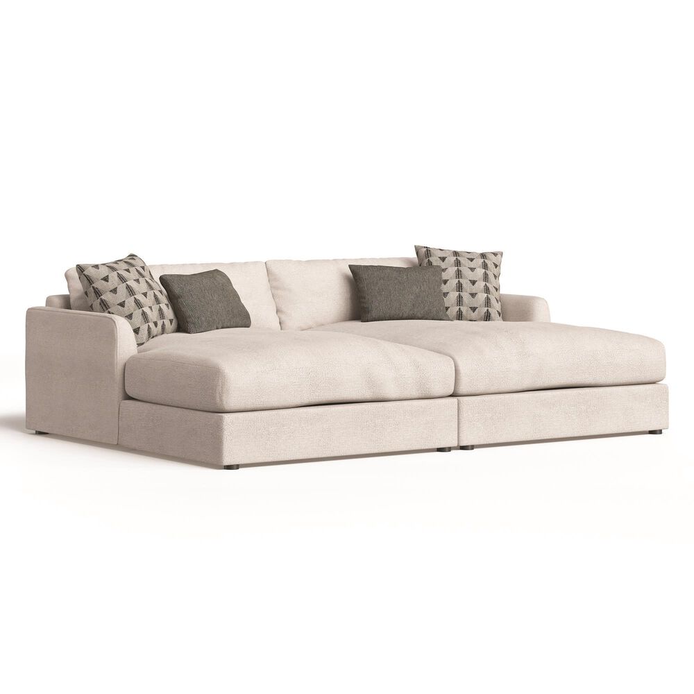 Jonathan Louis Leon 2-Piece Cuddler Sectional in Farina Oatmeal, , large