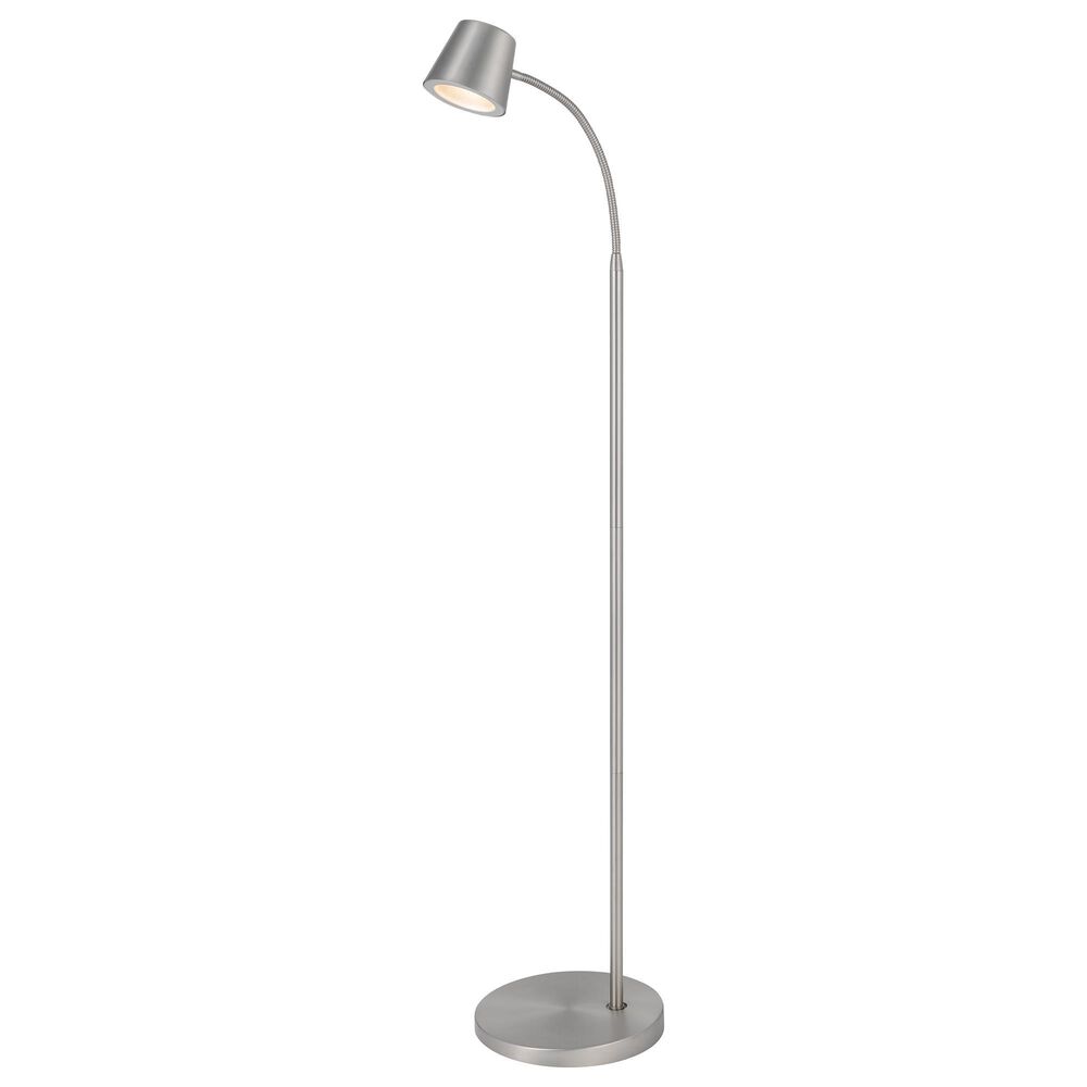 Cal Lighting Silvique Floor Lamp in Matte Satin Nickel, , large
