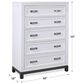 Riva Ridge Hyde Park 5 Drawer Chest in White, , large