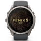 Garmin fenix 9 Pro inReach Smartwatch 51mm Titanium with Graphite and Black Silicone Band, , large