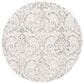 Safavieh Micro-Loop Damask 5" Round Ivory and Grey Area Rug, , large