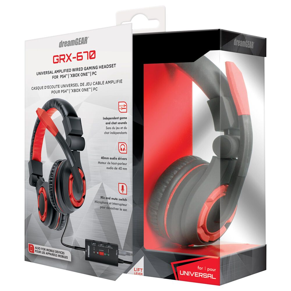 Red And Black Headset For Ps4 Dreamgear Grx 670 Universal Gaming Headset Black And Red Nebraska Furniture Mart dreamgear grx 670 universal gaming headset black and red nfm