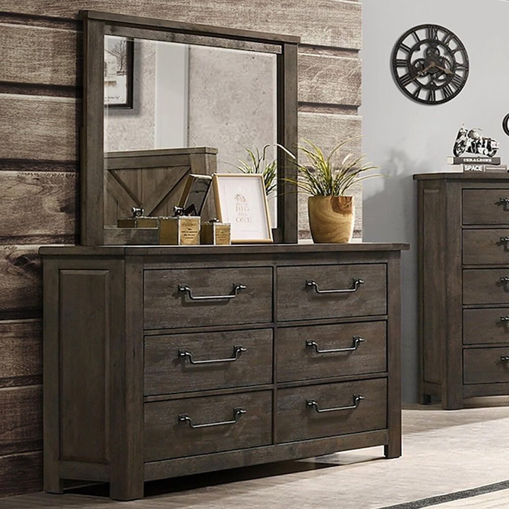 Mayberry Hill Maverick Dresser and Mirror in Grey, , large