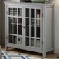 Linden Boulevard Largo Glassfront Double Door Cabinet in Gray, , large