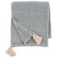 Ganz USA 50" x 60" Woven Throw with Tassels in Blue, , large