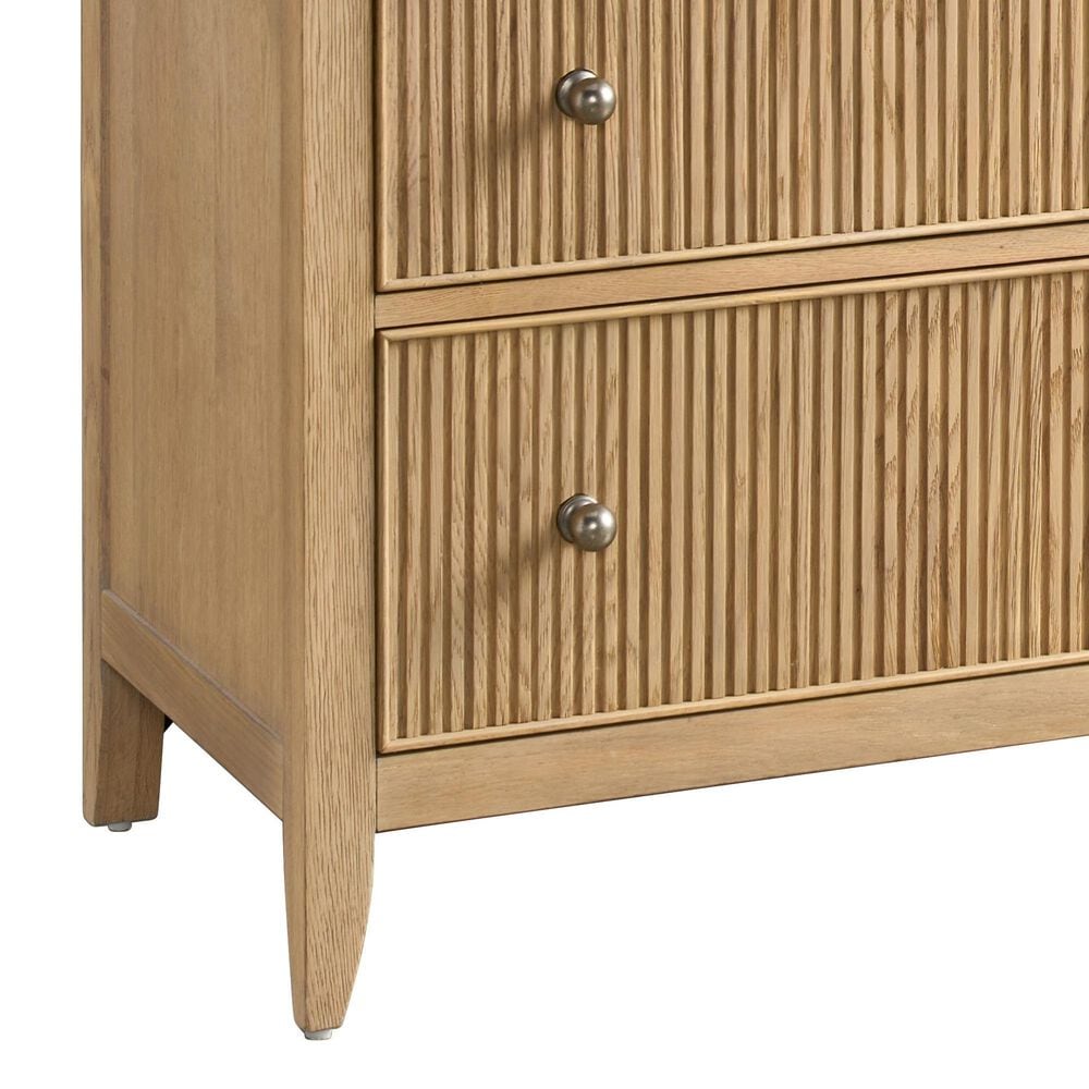 Universal Furniture Avaline Queen Upholstered Storage Bed with Dresser, Chest and Two Nightstands in Skylark with USB Ports and Outlets, , large